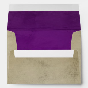 Vintage Linen with Purple Velvet A7 Envelopes