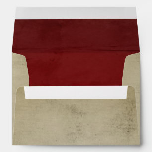 Vintage Linen with Red Velvet A7 Envelopes