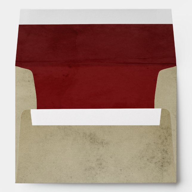 Vintage Linen with Red Velvet A7 Envelopes (Back (Bottom))