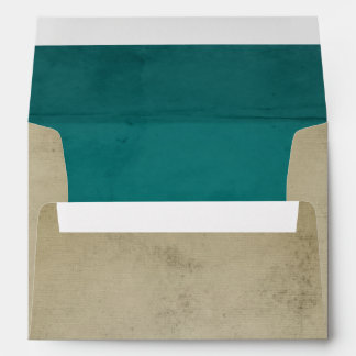 Vintage Linen with Turquoise Velvet A7 Envelopes