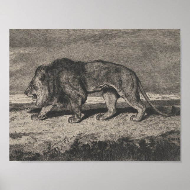 Vintage lion card poster (Front)