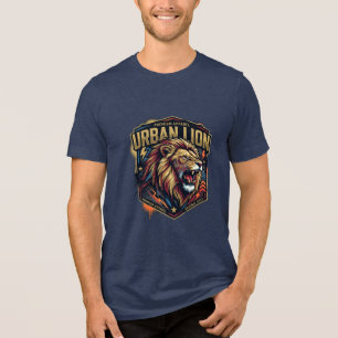 Vintage Lion Emblem Street Style Art Tri-Blend Shirt