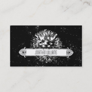 Vintage Lion noir & blanc Cartes de visite uniques
