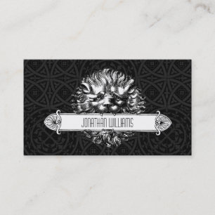 Vintage Lion noir & blanc Cartes de visite uniques