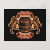 Vintage Lion Oak Barrel Personalized Brewery Beer 