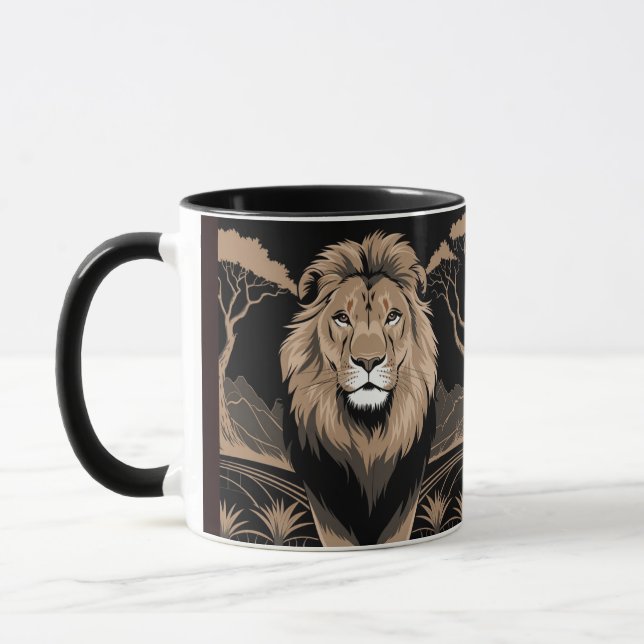 Vintage Lion Portrait Mug (Left)