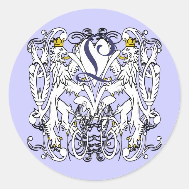 Vintage Lion Rampant Renaissance Wedding Seals (Front)