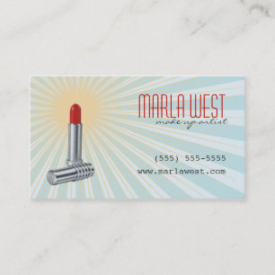 Vintage Lipstick Retro Makeup Artist Business Card