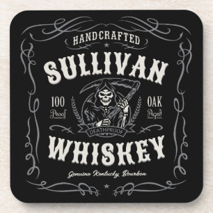 Vintage Liquor ADD NAME Old Grim Reaper Whiskey Coaster