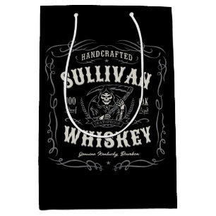 Vintage Liquor ADD NAME Old Grim Reaper Whiskey   Medium Gift Bag