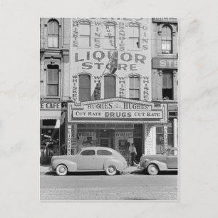 Vintage liquor store photo postcard