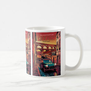 Vintage lisbon portugal comic books style gifts coffee mug
