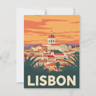 Vintage Lisbon Portugal Travel Postcard
