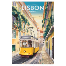 Vintage Lisbon Tram Metal Wall Art – Portugal Trav