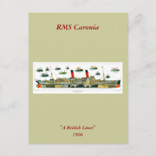 Vintage Lithograph British Ocean Liner RMS Caronia Postcard