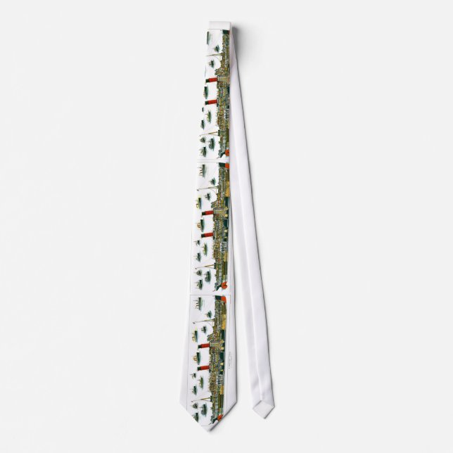 Vintage Lithograph British Ocean Liner RMS Caronia Tie (Front)