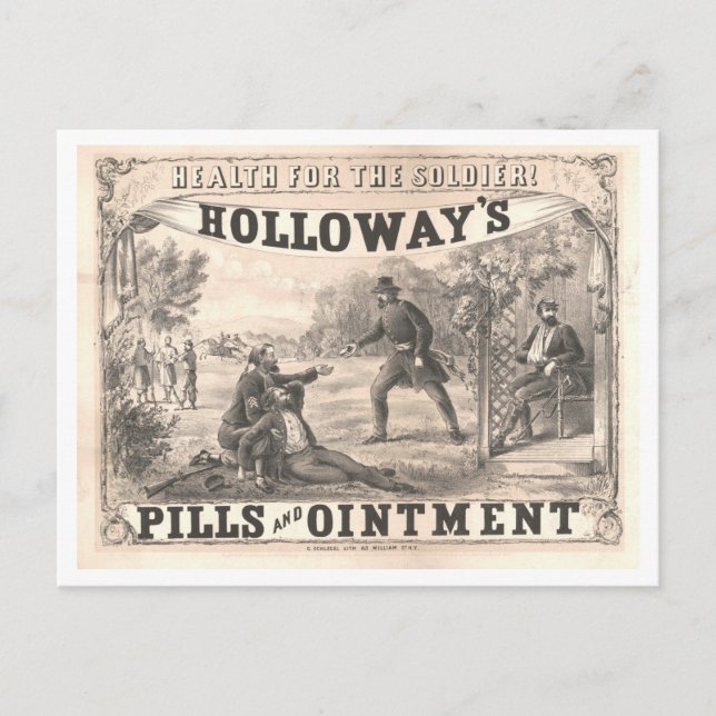 Vintage Lithograph Patent Medicine Advertisement Postcard (Front)