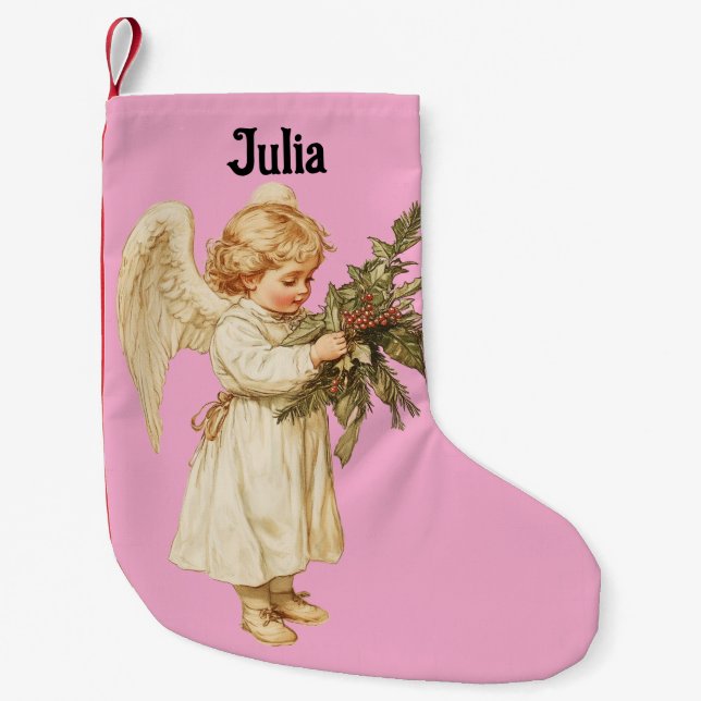 Vintage Little Angel Christmas Stocking (Front)