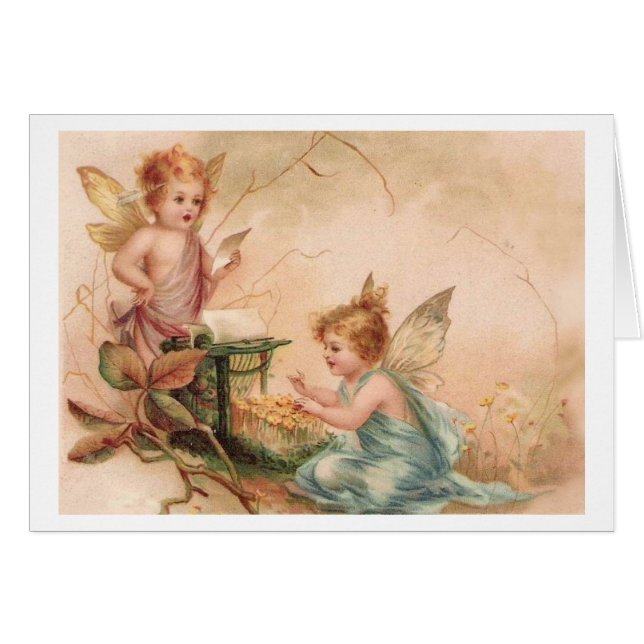 Vintage - Little Angels in Pink & Blue, (Front Horizontal)