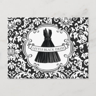 Vintage little black dress postcard