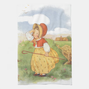 Vintage Little Bo Peep Mother Goose Nursery Rhyme Kitchen Towel