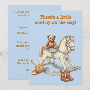 Vintage LIttle Cowboy Baby Shower Invitation