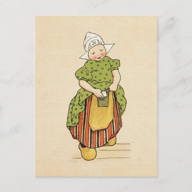 Vintage Little Dutch Girl Postcard (Front)