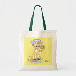 Vintage Little Girl Easter Dress & Bonnet Tote Bag
