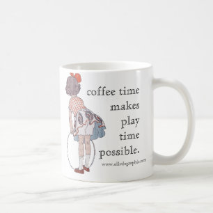 Vintage Little Girl Playing - Coffee Mug