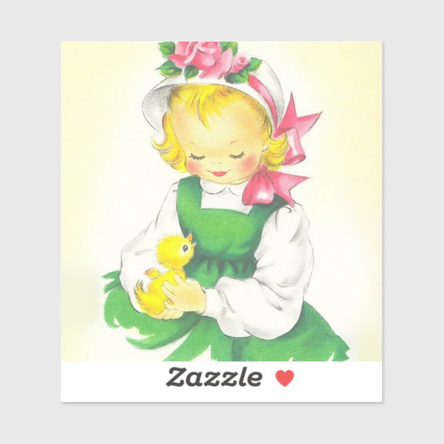 Vintage Little Girl Retro Cute (Sheet)