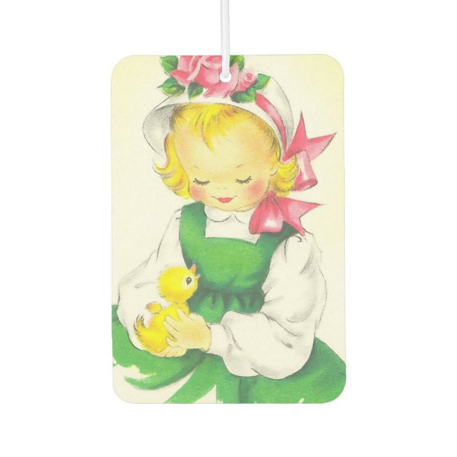 Vintage Little Girl Retro Cute Air Freshener (Front)
