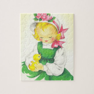 Vintage Little Girl Retro Cute Jigsaw Puzzle