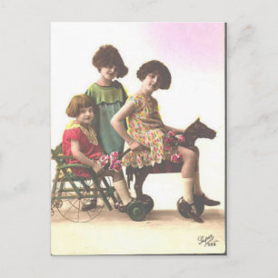 vintage little girls postcard