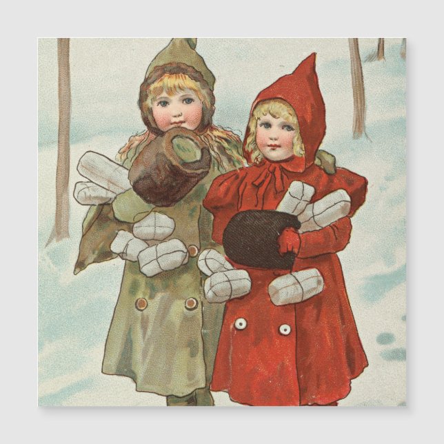 Vintage Little Girls with parcels (Front)