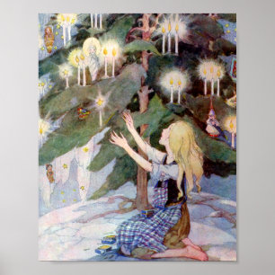 Vintage Little Matchgirl Illustration Poster