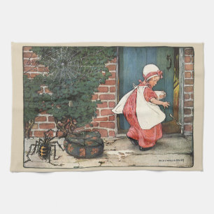 Vintage Little Miss Muffet Spider Nursery Rhyme Kitchen Towel
