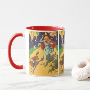 Vintage Little Red Riding Hood, Dog and Balloons Mug