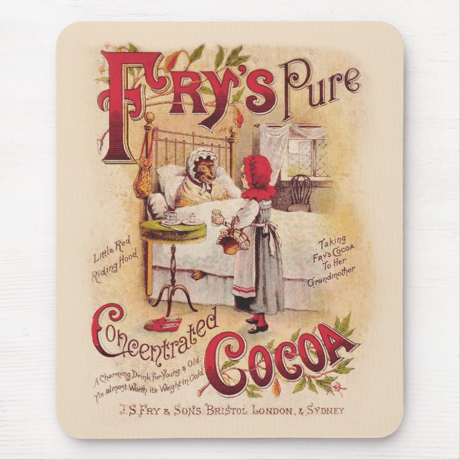 Vintage Little Red Riding Hood Victorian Cocoa Mouse Pad (Front)