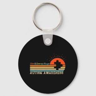 Vintage Live Love Accept Autism Puzzle Autism Awar Keychain