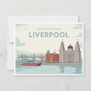 Vintage Liverpool Postcard   Greetings from