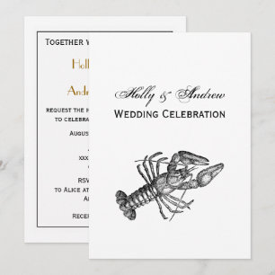 Vintage Lobster #1 Drawing Invitation