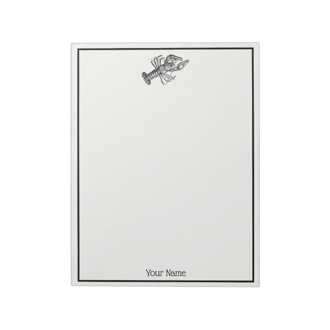 Vintage Lobster #1 Drawing Notepad (Rotated)