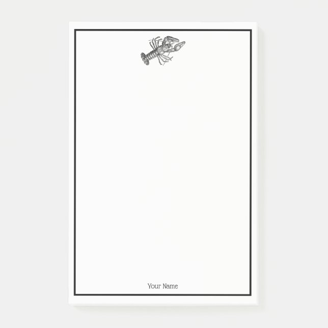 Vintage Lobster #1 Drawing Post-it Notes (Front)