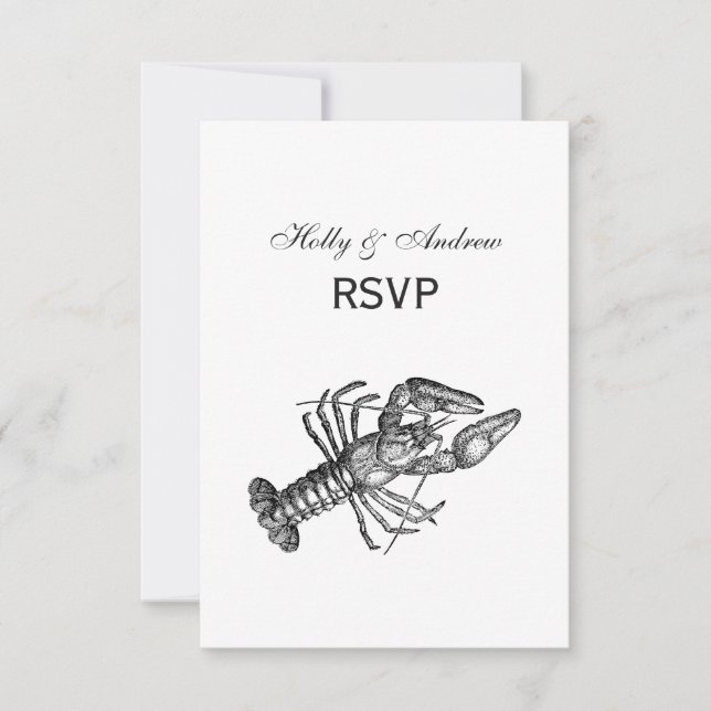 Vintage Lobster #1 Drawing RSVP Card (Front)