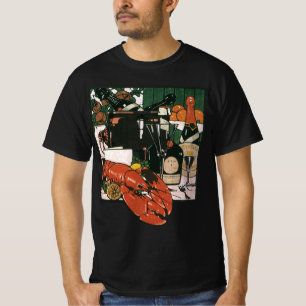 Vintage Lobster Champagne; Fancy Elegant Party T-Shirt