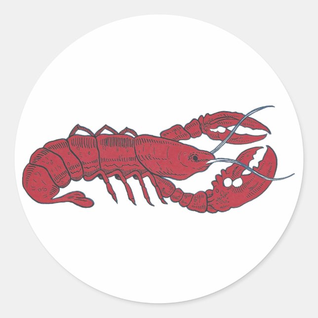Vintage Lobster Classic Round Sticker (Front)