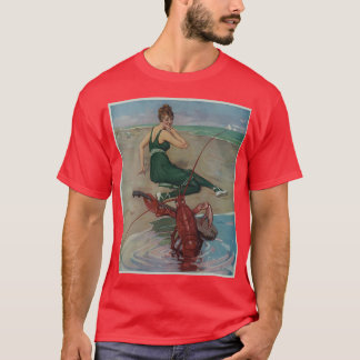 Vintage Lobster Guitar Serenade Illustration 1914 T-Shirt