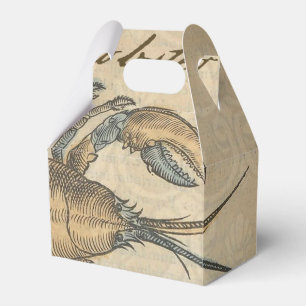 Vintage Lobster Illustration: Coastal Damask Favor Box