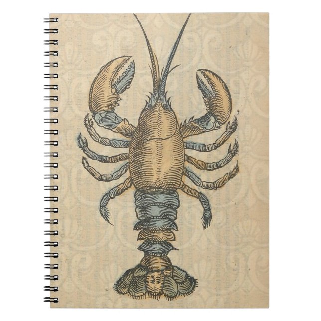 Vintage Lobster illustration Notebook (Front)
