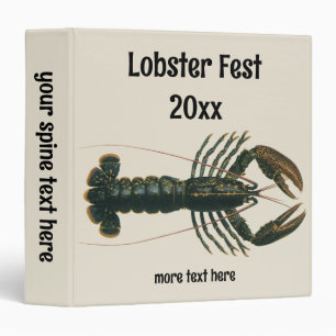 Vintage Lobster, Marine Ocean Life Crustacean Binder